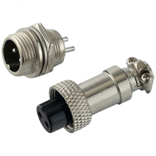 Авиационный разъем GX12 2Pin (штекер+гнездо)
