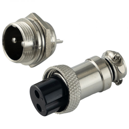 Авиационный разъем GX16 2Pin (штекер+гнездо)