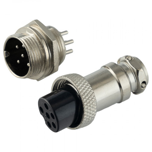 Авиационный разъем GX16 6Pin (штекер+гнездо)