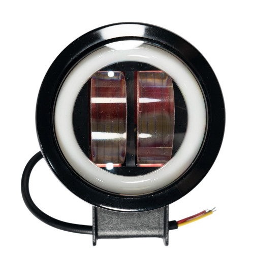 Линзовая LED фара (круглая, 2 диода) 9-30V