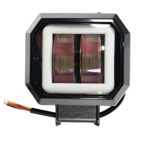 Линзовая LED фара (квадратная, 2 диода) 9-30V
