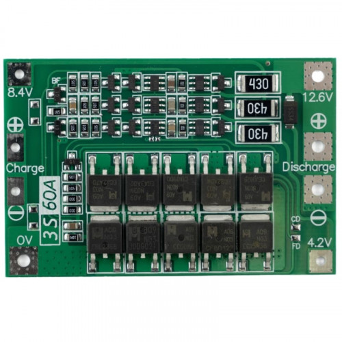 Плата защиты батареи BMS 3S, 60A для Li-ion
