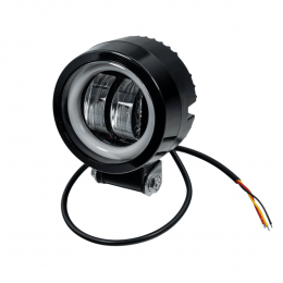 Линзовая LED фара (круглая, 2 диода) 12-80V