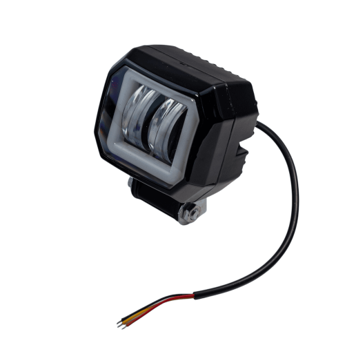 Линзовая LED фара (квадратная, 2 диода) 12-80V