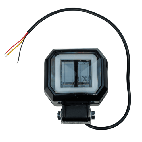 Линзовая LED фара (квадратная, 2 диода) 12-80V
