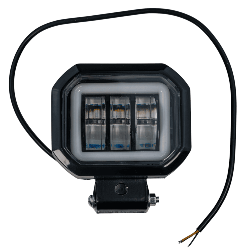 Линзовая LED фара (квадратная, 3 диода) 12-80V