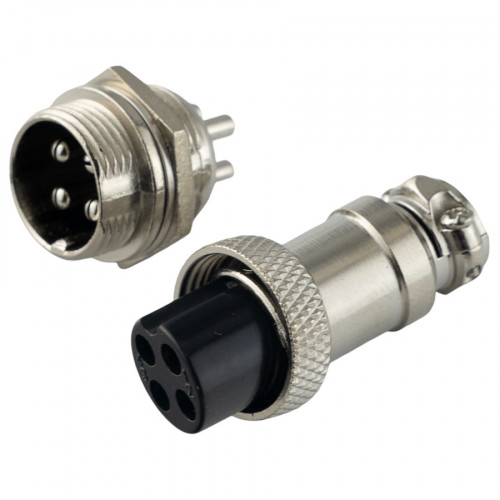 Авиационный разъем GX16 4Pin (штекер+гнездо)