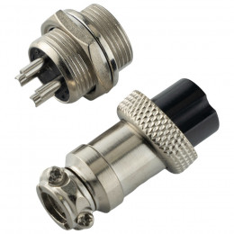 Авиационный разъем GX16 4Pin (штекер+гнездо)